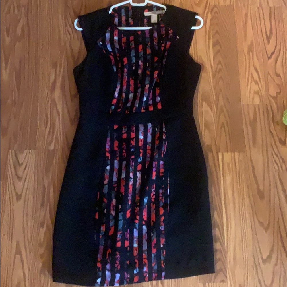 Black dress with floral print